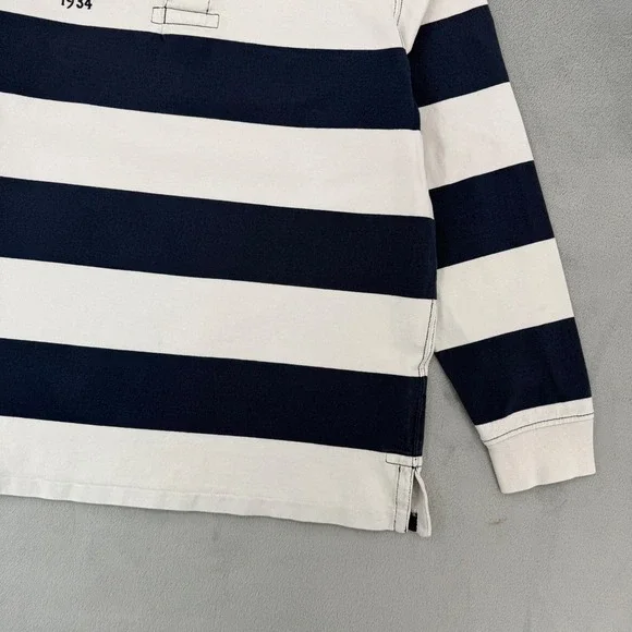 Vintage Polo Ralph Lauren Mens Rugby Shirt Striped Great Britain 1934 Size Large - Picture 10 of 12